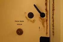  Franz-J�ger-Tresor  im Olsenbanden-Ausstellungsraum des Bunkermuseums Hanstholm. Der Raum wurde als Hommage an die hier 1971 erfolgten Dreharbeiten zur Krimi-Kom�die  Die Olsenbande f�hrt nach J�tland  eingerichtet und erfreut sich regen Interesses, selbst heute noch! (Aufnahme vom 17.04.2014)