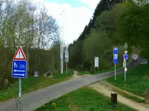 Belgien, Wallonien, Provinz L�ttich, deutschsprachige Gemeinschaft, Burg Reuland am Vennbahn Radweg (Strecke 47 in Belgien). 23.04.2014