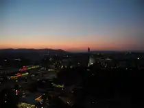 Schaukeln in die Nacht! Blick nach Westen vom Wiener Riesenrad. Wien, 19.07.2014
