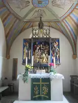 Hagenb�chach, Ev. St. Kilian Kirche, sp�tgotischer Fl�gelaltar von 1520 (10.08.2014)