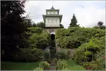 Schneeberg. Die chinesiche Pagode im Richterschen Garten wurde im ausgehenden 18. Jahrhundert errichet und ist gut von der Karlsbader Stra�e zu sehen. 15.08.2014