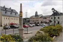 Zw�nitz. Der Markt in Zw�nitz. Am anderen Ende des Marktes ist das Rathaus mit dem Dachreiter zu sehen.
14.08.2014