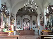 Oberndorf, Wallfahrtskirche Maria B�hel, Hochaltar von Antonio Beduzzi, Altarbilder von Johann Michael Rottmayr, Statuen von Josef Anton Pfaffinger (26.07.2014)