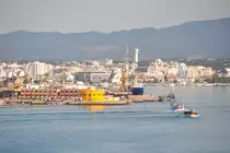 PORTIM�O (Concelho de Portim�o), 06.05.2014, Blick �ber den Rio Arade auf Portim�o und Praia da Rocha