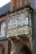 Erker - Rathausbalkon vom historischen Rathaus in der Breiten Stra�e in L�beck (Mai 2011)