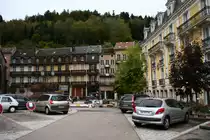 Plombieres-les-Bains, Place du Eglise mit Hotel Relais Napoleon (05.10.2014)