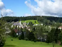 Sch�nwald im Schwarzwald, Blick auf den Heilklimatischen Kurort im mittleren Schwarzwald, geh�rt mit etwa 1000m H�henlage zu den h�chstgelegenen geschlossenen Ortschaften in Deutschland, Aug.2014