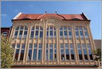 Eine Jugendstilfassade in der Breiten Stra�e in Salzwedel. Aufnahmedatum: 16.09.2007