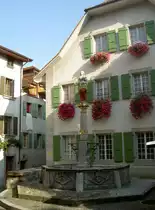 Gerechtigkeitsbrunnen von 1643 in der Altstadt von Cully (07.09.2012)