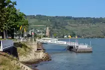 Oberwesel/Rhein - Rheinufer und mit Hintergrund der Ochsenturm - 17.09.2014