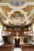 S�chsenheim bei Sonderhofen, Pfarrkirche St. Peter und Paul, Saalbau mit eingezogenem Chor, erbaut 1741 (26.10.2014)