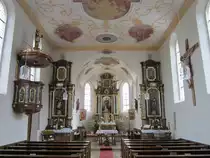 Lauterbach, Kanzel und Alt�re der Pfarrkirche St. Stephan (13.07.2014)