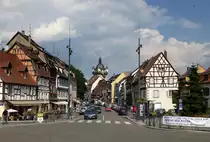 Schlettstadt (Selestat), Blick von der Illbr�cke zur Altstadt, Juni 2014