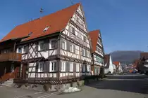 �schingen, Fachwerkh�user in der Schulstra�e (19.02.2015)