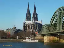 K�ln am 7.2.2015: Dom von der Ostseite mit der Hohenzollerbr�cke