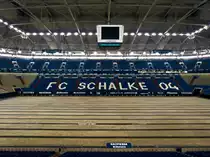 Veltins-Arena von innen am 22.01.2015. Aufgenommen bei einer gef�hrten Besichtigung