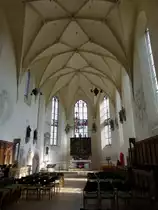 Auhausen, Chor mit Fl�gelaltar und Chorgest�hl aus dem 16. Jahrhundert in der Ev. St. Maria Kirche (18.03.2015)