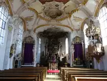 Herbertshofen, Alt�re und Kanzel in der Pfarrkirche St. Clemens (03.04.2015)