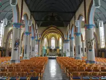 Bilzen, St. Mauritius Kirche, erbaut 1845 im neugotischen Stil durch Joseph Dumont, 
Malereien von 1993 bis 1994 durch J. Roux (25.04.2015)