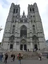 Br�ssel, gotische Kathedrale St. Michael und St. Gudula, erbaut ab 1226 (26.04.2015)