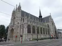 Br�ssel, Kirche Notre Dame du Sablon, Brabanter Gotik, erbaut von 1435 bis 1477 (26.04.2015)