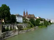 Basel, Blick von der Wettsteinbr�cke zum M�nster, Mai 2015
