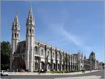 Lissabon. Das 300 m lange Mosteiro dos Jer�nimos (Hieronymuskloster) im Stadtteil Bel�m ist der bedeutendste Bau der Manuelinik. 1501 wurde mit dem Bau begonnen, 1601 war es fertiggestellt. Seit 1983 geh�rt es zum Weltkulturerbe der UNESCO. 10.05.2015