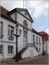 Quakenbr�ck. Das klassizistische Rathaus am Markt. 22.05.2015