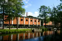 Ein zum Restaurant umgestaltetes Geb�ude der ehemaligen Silkeborger Papierfabrik am Guden�; 20.06.2015