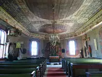 �lgaras, Deckenmalereien von 1757 durch den Kirchenmaler Anders Broddesson in der Holzkirche (16.06.2015)