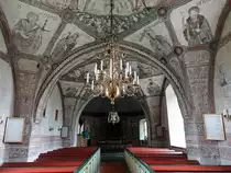 Kumla, Wandmalereien von 1617 mit Motiven von Sintflut und Sch�pfungsgeschichte in der Kirche von Knista (17.06.2015)