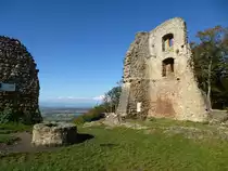 Ruine Schneeburg, Blick S�d-West in die Rheinebene, Okt.2014