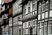 Fachwerkh�user in Hildesheim. Aufnahme: Juli 2007.