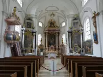Eching, barocker Innenrau der Pfarrkirche St. Johann Baptist (23.05.2015)