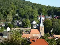 D�rrenbach, Blick auf den Ort mit der Wehrkirche St.Martin, Sept.2015