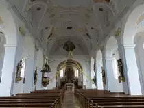 Grafenau, neubarocker Innenraum der Maria Himmelfahrt Kirche (24.05.2015)