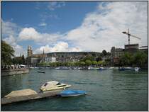 Z�rich am 22.07.2007 - Blick auf die Limmat von der Quaibr�cke aus.