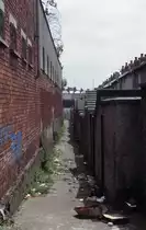 Die inoffizielle �Grenze� zwischen dem katholischen West-Belfast und dem protestantischen Ost-Belfast. Aufnahme: Juli 1991 (Foto vom Dia).