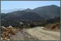 Ein Dorf am Fu� des Atlas-Gebirges bei Ourika am Eingang des Ourika-Tals. (19.11.2015)