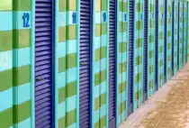 Badeh�user in Sorrent (Sorrento). Aufnahme: Juli 2011.