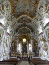 Basilika Altenmarkt, die barocke Kirche St. Margaretha des ehemals dem Orden der Pr�monstratenser wurde erbaut 1726 von Johann Michael Fischer. Ausstattung von den 
Gebr�dern Cosmas Damian und Egid Asam (25.05.2015)