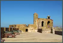 Die im 18. Jahrhundert errichtete Scala de la Kasbah sch�tzte mit ihren Kanonen die Hafenstadt Essaouira zum Atlantik hin. Hier ist die n�rdliche Bastion zu sehen. (Essaouira, 21.11.2015). 