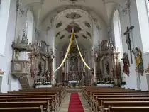 Hengersberg, Kath. Pfarrkirche St. Michael auf dem Rohrberg, sp�tgotischer Saalbau mit eingezogenem Chor und Westturm, neubarocke Ausstattung von 1906 (25.05.2015)