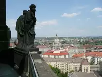 Dresden - Blick vom Rathausturm in Richtung auf die wiedererstandene Frauenkirche. Aufgenommen im Juni 2010.