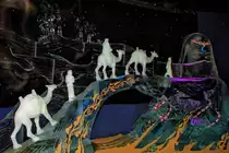 „Die fantastische Reise mit dem Orient Express  lautet das Motto der 13. Eiszeit in R�vershagen. Hier wurde das erreichte Ziel mit der „Kamel-Karawane“ dargestellt. - 29.12.2015
