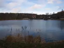 Blick �ber den kleinen Kranichsee nach Goslar-Hahnenklee am 24. Dezember 2015.