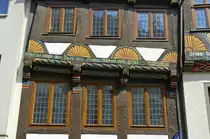 Fassade eines altes Hauses in H�xter (Weserbergland). Aufnahme: Juli 2007.