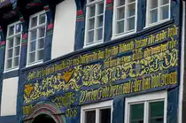 Fachwerk in Marktstra�e von H�xter (Weserbergland). Aufnahme: Juli 2007.