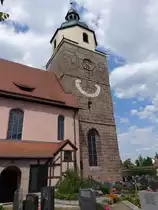 Gro�gr�ndlach, Ev. St. Laurentius Kirche, erbaut bis 1303 (02.08.2015)