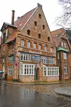 Das Haus an der Ecke L�ner Stra�e/Salzstra�e am Wasser in L�neburg. 30. Januar 2016.